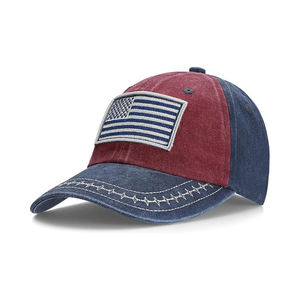 Gorra de Béisbol Vintage con Parche de la Bandera de EE. UU., Estilo Desgastado, de Mezclilla de Algodón Lavado, Transpirable, Impermeable, Unisex, para Todas las Estaciones - Product Image 1
