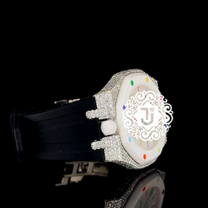 Unisex Brass Octagon Quartz <b>Watch</b> Rhinestone Bezel <b>Crystal</b> Dial Analog Display 42mm Bar Scale Diamond Accent Fashion Dress Style - Product Image 2