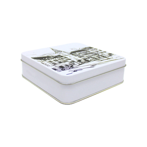 Emballage en fer blanc personnalisé en usine boîte métallique carrée conteneur blanc vide stockage boîte en fer blanc de qualité alimentaire - Product Image 2