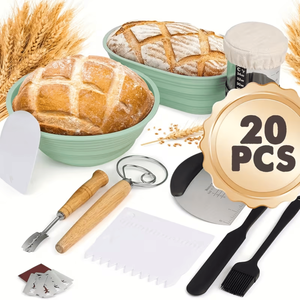 Kit Completo per Principianti di Panificazione a Lievitazione Naturale con Cesto Anti-Contraffazione per Pane e Pasticceria, Include Utensili per Impasto Danese e Strumenti per Whisky - Product Image 1