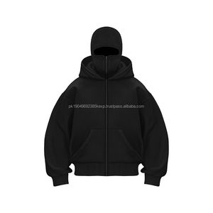 เสื้อฮู้ดดี้ทรงโอเวอร์ไซส์ผ้าคอตตอน 100% หนานุ่ม ซิปคู่ แขนเสื้อแบบดรอปโชว์เดอร์ พร้อมฮู้ดคลุมหน้า สำหรับผู้ชาย ใส่ได้ในฤดูใบไม้ผลิ - Product Image 2