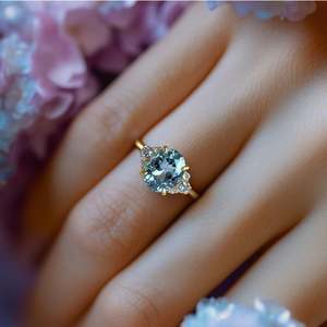 Anillo de Moissanita Azul con Corte Ovalado, Plata de Ley 925, Chapado en Oro de 18K, Joyería de Lujo para Boda, Compromiso o Fiesta - Product Image 3