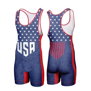 Combinaison de lutte extensible, durable, à séchage rapide, respirante, légère, 100% polyester, logo personnalisé, tailles variées, combinaison de musculation, grande taille - Product Image 1