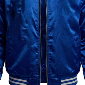 Navy Satin ZPB Sorority Jacket Custom Embroidered Greek Letter Single <b>Button</b> <b>Blazer</b> Eco-Friendly Breathable Autumn Winter Wear - Product Image 4