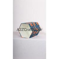 Poubelle élégante hexagonale pliable en carton de papier coton fait main, à ouverture supérieure, imprimée, pour usage intérieur/extérieur et bureau
