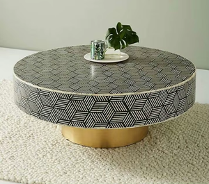 HA HANDICRAFT <b>Portable</b> Handcrafted Wooden Panel Coffee <b>Table</b> Bone Inlay Multifunction Eco-Friendly Design Modern Living Room - Product Image 3
