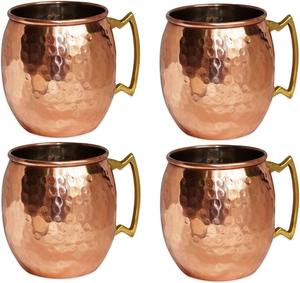 Juego de 4 Tazas de Cobre Martillado para Café, Estilo Moscow Mule, Hechas a Mano, para Hogar, Cocina y Bar - Product Image 6