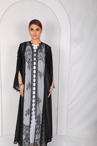 Fabricante de Abayas de Lujo al por Mayor, Encaje Floral Premium, Talla Grande Personalizada, Nueva Colección para Mujer - Product Image 4