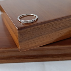 Diamond Gemstone <b>Rings</b> Minimalist Bar <b>Ring</b> Women Romantic Elegant <b>Thin</b> Stackable Gift - Product Image 4