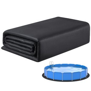 Bâche de piscine ronde en géotextile recyclé de 18 pieds pour piscines au sol – Tapis de protection anti-perforations et anti-roulement - Product Image 1