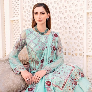 Vestidos de gasa bordados de boda para niñas Traje de diseñador paquistaní de 3 piezas Vol. Ropa de fiesta de Ramsha para el día de la boda - Product Image 4