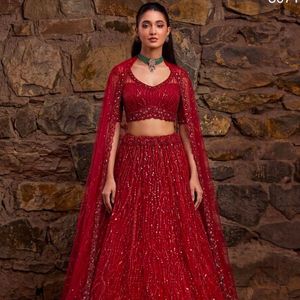 Lehenga Choli Premium Bordado con Redes de Zari y Cuentas de Cristal, con Dupatta Hecha a Mano, Fabricado por Royal Exports - Product Image 1