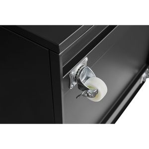 Double Door Black Metal Printer <b>Cabinet</b> with 360 Degree <b>Lockable</b> Casters Adjustable Steel Shelves Waterproof Feature - Product Image 2