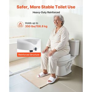 Sedile WC rialzato con capacità di 350 libbre e altezza di sollevamento di 5 pollici, rialzo per WC con apertura allargata per anziani - Product Image 4