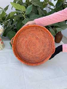 Handpainted Bohemian Rattan Rectangular Serving Tray with Handles Dishwasher Safe & Eco-Friendly for Coffee Table & Kitchenware - Product Image 2