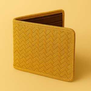 Cartera de moda delgada Sheetal Pati tejida a mano |   Cartera Bifold Ecológica de Fibra Natural para Dólares Estadounidenses |   Crédito Vegano Sostenible - Product Image 1