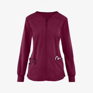 Bata de Laboratorio Personalizada 2026, Nueva Llegada, Corte Ajustado, Cierre Completo, Cuello Redondo, Múltiples Bolsillos, Ropa de Enfermería para Mujer, Tela Twill - Product Image 2