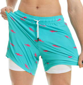 High Quality <b>Mens</b> Compression Swim <b>Trunks</b> Quick Dry Four Way Stretch Floral Printed Shorts Custom Logo OEM Wholesale Style - Product Image 1