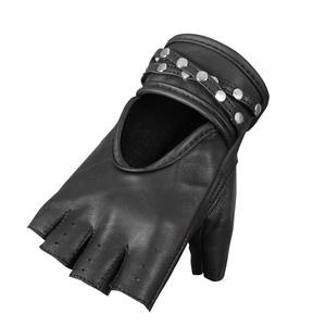 Guantes de Motocicleta de Cuero con Tachuelas Estilo Vintage al por Mayor, Diseño Unisex Negro, Envío Rápido - Product Image 1
