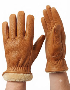 Leather Work <b>Gloves</b> Full Grain Anti Slip Abrasion Resistant Elastic Wristlet Anti-static Breathable Flexible General Purpose - Product Image 3