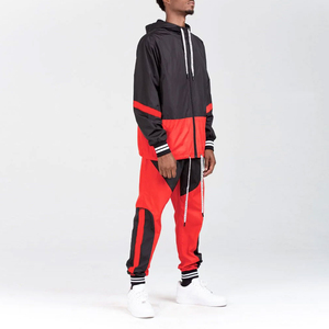 Wholesale Logo Waterproof Lightweight Polyester Nylon <b>Wind</b> <b>Breaker</b> Men Track Suits Outdoor Contrast Color Windbreaker Set Men - Product Image 3