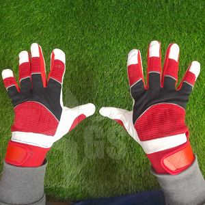 Best Quality Unisex Genuine Leather Baseball Batting Gloves Red Leather Comfortable Adult Softball Gloves For Sports Wear - Product Image 5