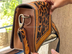 กระเป๋าหนังวัวสะพายข้างสำหรับผู้หญิงกระเป๋าถือหนังแท้สำหรับ100% อเนกประสงค์พิมพ์ลายเสือดาวดีไซน์วินเทจ - Product Image 5