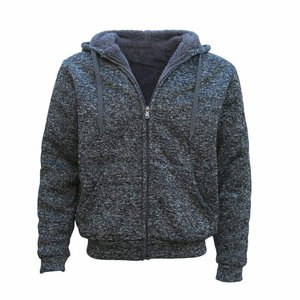Men's Hooded Zipper Sweatshirt Solid Color Fleece Regular Fit Casual Autumn Breathable Customizable Polyester/Cotton - Product Image 5