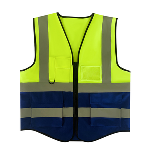 Gilet de sécurité réfléchissant haute visibilité avec poches zippées, personnalisable, en maille polyester, imperméable, logo personnalisable - Product Image 5