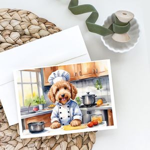 Goldendoodle the Chef Whimsical A7 Tarjetas de felicitación Paquete de 8 tarjetas de notas en blanco con sobres Tamaño 5x7 - Product Image 2