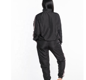 Women Color Blocking Hooded <b>Tracksuit</b> Full Sleeve Drawstring Closure Side Pockets Sporty Style Autumn Wear - Product Image 2
