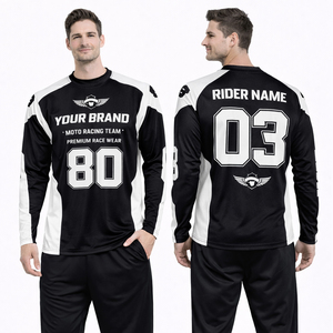 Maillot de motocross personnalisé, t-shirt d'équipe de course moto personnalisé avec nom et numéro - Product Image 1