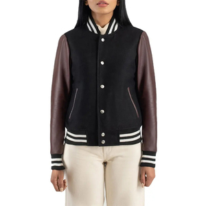 Best Variety Stylish Women's Crop Varsity Jacket Full Sleeve Short Length Casual Wear Trending Custom Color Warm Varsity Jacket - Product Image 1