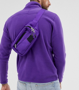 Sweat-shirt à col rond pour homme, couleur unie violet, coupe régulière, épaules tombantes, doublure en polaire, vêtements d'hiver - Product Image 4