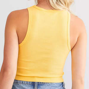 Top Corto Premium para Mujer, Personalizado, Sin Mangas, Acanalado, Ligero, Elástico, Ajustado, Informal, de Verano, a la Moda - Product Image 2