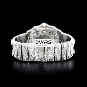 Reloj de Pulsera Cuadrado de Aleación con Movimiento de Cuarzo, Cristal Recubierto de Diamantes Moissanite Color D VVS1, de Lujo - Product Image 3
