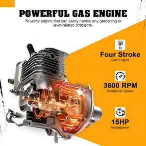 420cc 15hp Gas Powered 6'' Inch 4-Wheel Wood <b>Chipper</b> <b>Shredder</b> Mulcher with Towbar/Stop Bar 6'' Inch 420cc 15hp Pull Start - Product Image 3