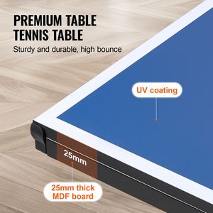 Tavolo da Ping Pong Professionale Portatile in MDF per Interni, Pieghevole e Montabile Rapidamente, Design Elegante e Mobile - Product Image 3
