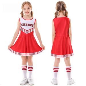 Cheerleading Uniform Set Pink White Skirt Style For Children With Kids Junior Print Front Logo Wholesale Rhinestone <b>Dance</b> <b>Dress</b> - Product Image 6
