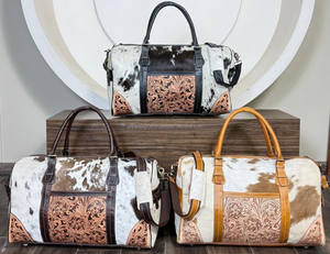 Bolsa de Viaje de Cuero Genuino Hecha a Mano, de Alta Popularidad, Bolsa Deportiva de Gran Capacidad, Bolsa de Fin de Semana Estilo Western - Product Image 4