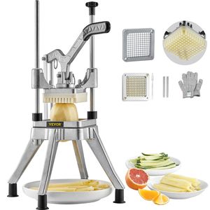Affettatrice Professionale Commerciale Kattex 1/4'' in Acciaio Inox per Alimenti, Taglia Verdure per Frutta e Patatine Fritte - Product Image 1
