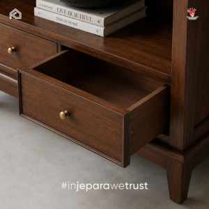 Librero de Madera de Caoba Sólida al por Mayor, Librero de Madera con 2 Cajones, Muebles para el Hogar, Oficina y Sala de Estar - Product Image 3