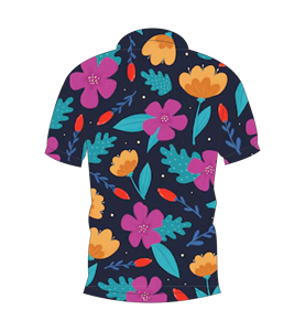 Polo à imprimé floral multicolore bleu marine pour hommes, haut décontracté à manches courtes, mode été - Product Image 2