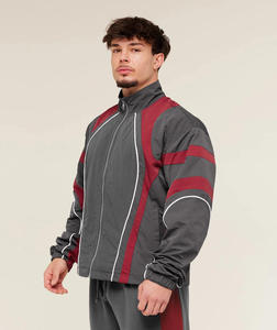 Premium Nylon Panel Work Windbreaker <b>Set</b> Custom Wholesale Factory Supplier USA Casual Fall Streetwear Hooded Jacket Pants Outfit - Product Image 3
