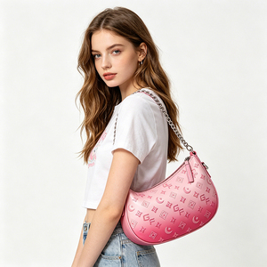 Designer Inspired Women Shoulder Bag Fashion PU Leather Crescent Purse Chain <b>Handbag</b> for Shopping, Dating Travel and Daily Carry - Product Image 3
