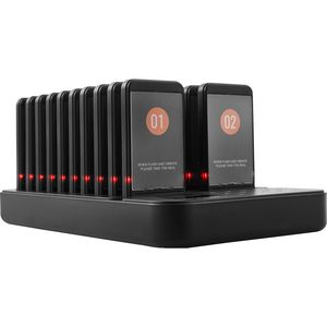 Sistema Inalámbrico de Llamadores para Restaurantes, 400m de Largo Alcance, para Gestión de Filas de Clientes, con Funciones de Espera Clínica, Bips y Vibración - Product Image 5