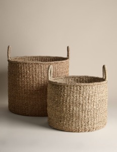 Seagrass <b>Large</b> Round Tall <b>Storage</b> <b>Basket</b> Handmade <b>Storage</b> <b>Basket</b> Wholesale eco-friendly Made in Vietnam - Product Image 2