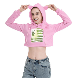 2026 Wholesale High Quality Women Summer Fashion <b>Mesh</b> Long Sleeve Drawstring Hooded <b>Crop</b> Sweatshirt <b>Top</b> Cropped Hoodie - Product Image 5