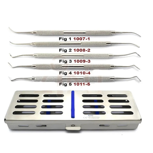 Juego de 5 espátulas dentales Thomas para cera y modelado, instrumentos de relleno manual reutilizables con instrumento de puente óseo de acero inoxidable - Product Image 1