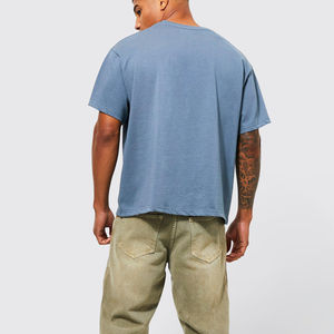 High Quality Breathable 100% Cotton Men Boxy T-Shirt Made Custom Blank Short Sleeve Regular Fit Finest <b>Stuff</b> <b>Cheap</b> Cost - Product Image 2